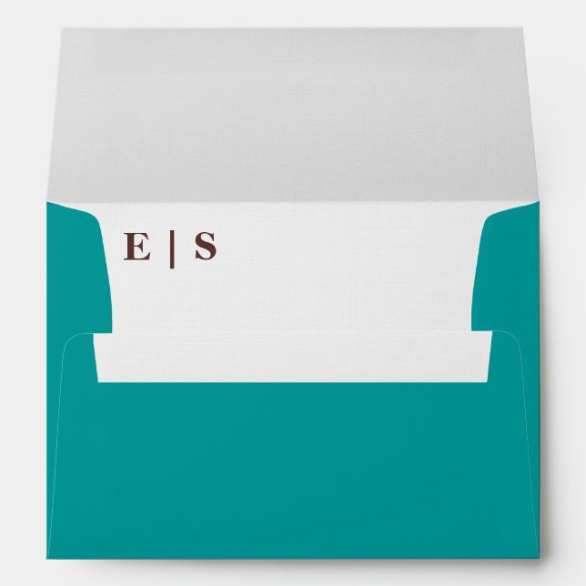 Enveloppe Monogramme rustique élégant Mariage floral (Dos (Bas))