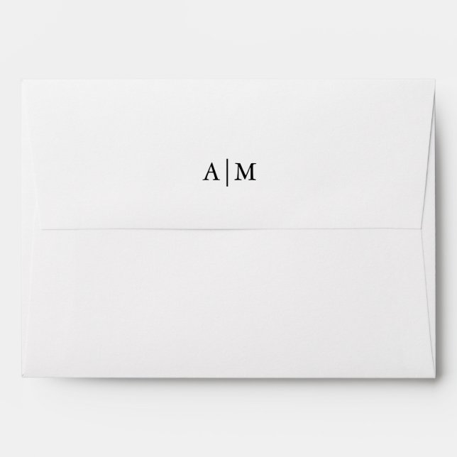 Enveloppe Monogramme Simple blanc (Dos (Haut rabat))
