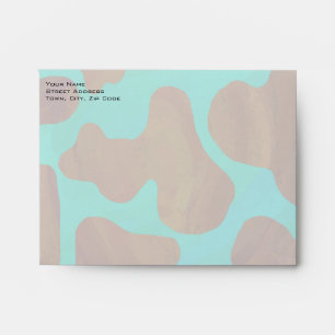 Enveloppe Monogramme Vache Impression Brown et Turquoise