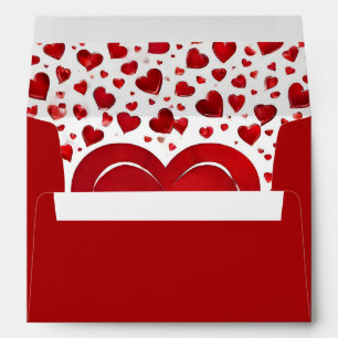 Enveloppe Monogrammes Initiales Rouge Amour Coeur Mariage In