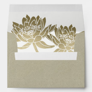 ENVELOPPE MONOGRAPHIE FLORALE DE LOTUS BLANC EN PÂLE GLAMORE