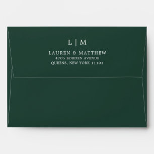 Enveloppe Monographie verte de forêt simple Mariage élégant