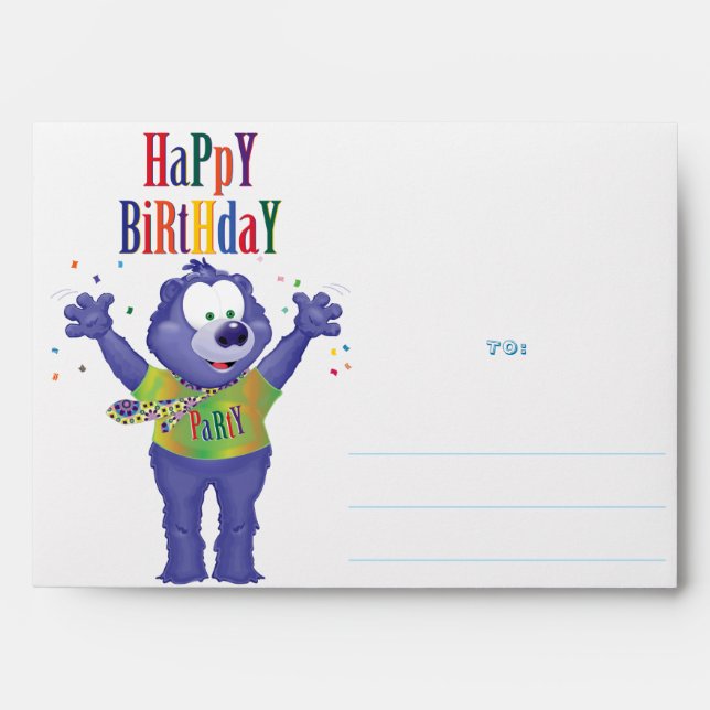 Enveloppe Monster Bear Anniversaire de enfant Party (Devant)