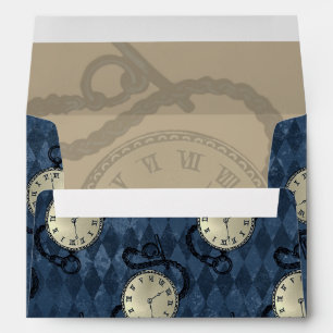 Enveloppe Montres de poche sur diamant bleu motif arrière - 