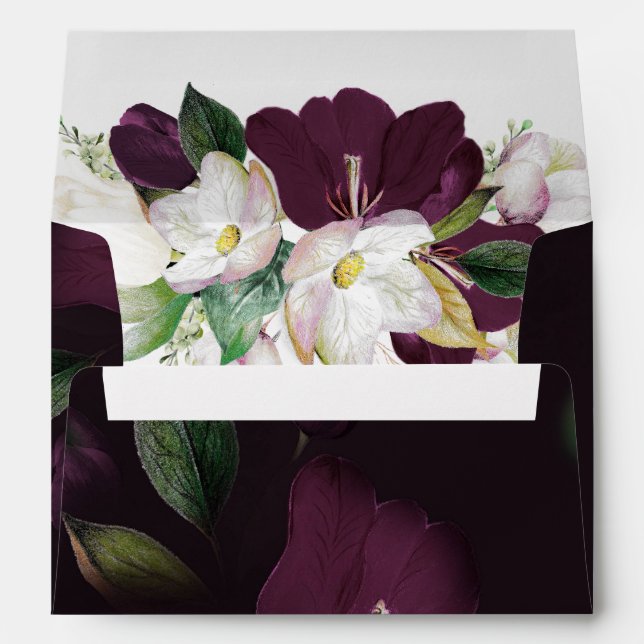 Enveloppe Moody Dark Purple Grunge Auto-Adressé RSVP (Dos (Bas))