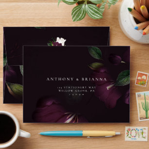 Enveloppe Moody Dark Purple Grunge Auto-Adressé RSVP