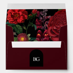 Enveloppe Moody Florals Arch Red 5x7 Faire-part de mariage