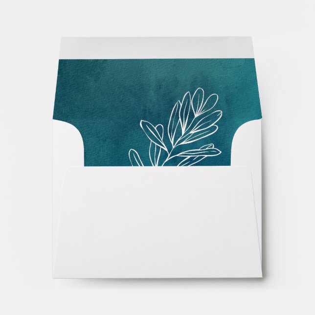 Enveloppe Moody Ocean Watercolor Auto-Adressé RSVP (Dos (Bas))