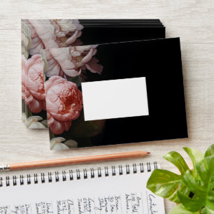 Enveloppe Moody Peony Floral Mariage Round