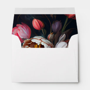 Enveloppe Moody Peony Floral Mariage Round