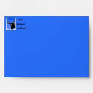 Enveloppe Moose en hiver - Art original de la faune