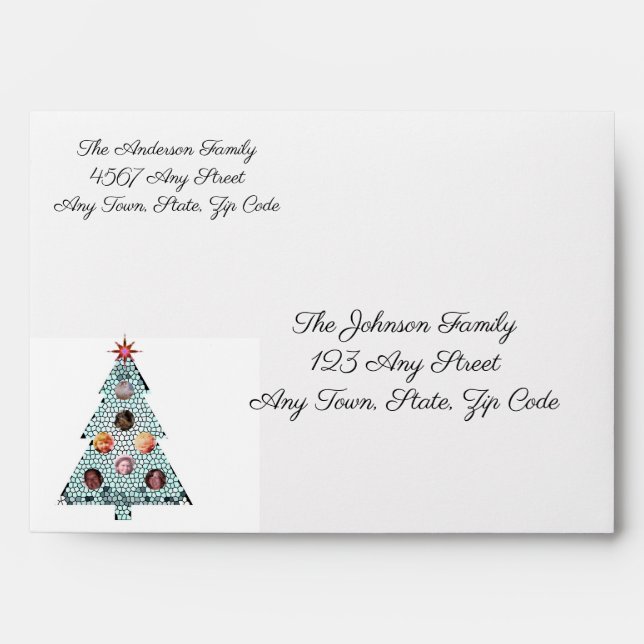 Enveloppe Mosaic Christmas Tree with Family Photos  (Devant)