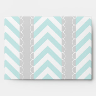 Enveloppe Motif à la menthe bleu, gris, blanc