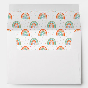 Enveloppe Motif à point arc-en-ciel coloré