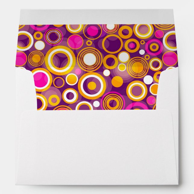 Enveloppe Motif à point Polka Violet (Dos (Bas))