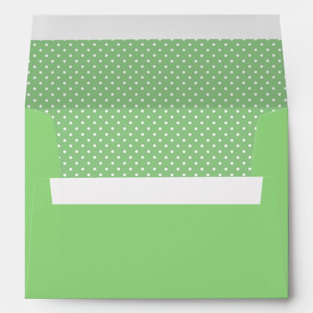Enveloppe Motif à points Polka vert (Dos (Bas))