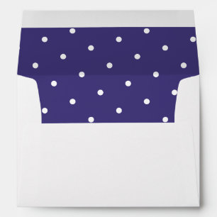Enveloppe Motif à pois blanc chic doublé de violet pourpre