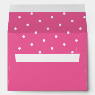 Enveloppe Motif à pois blanc chic rose chaud