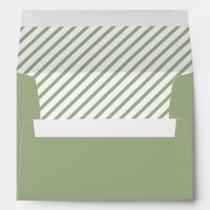 Enveloppe Motif à rayures blanches Sage Green