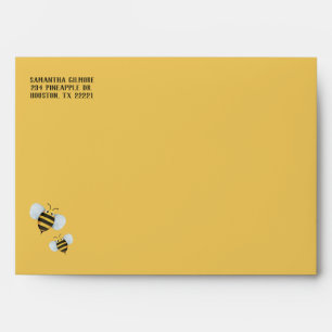 Enveloppe Motif Abeille aquarelle personnalisée