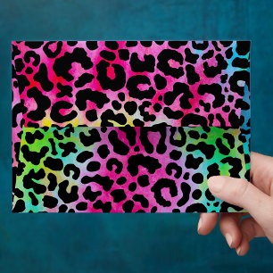 Enveloppe Motif animal léopard coloré Imprimer néon