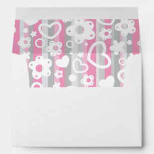 Enveloppe Motif aux Coeurs et aux Fleurs