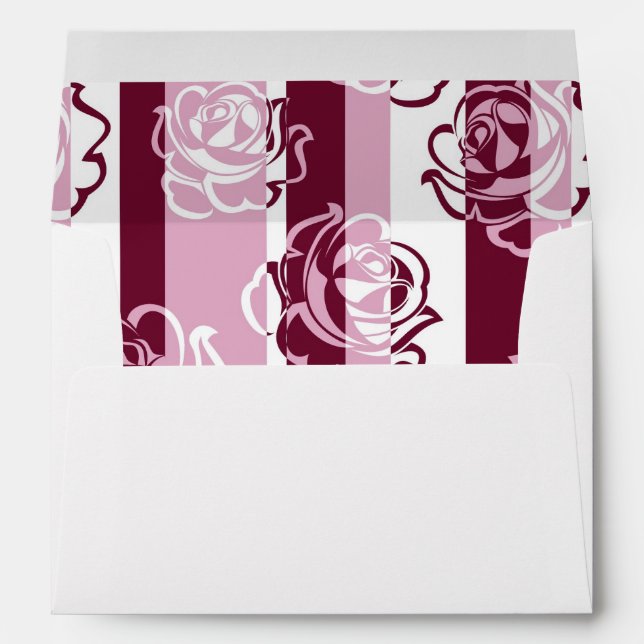 Enveloppe motif avec roses (Dos (Bas))