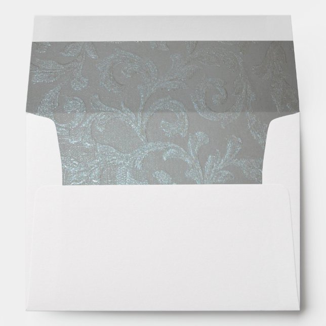 Enveloppe Motif bleu argenté à Mariage Lune (Dos (Bas))