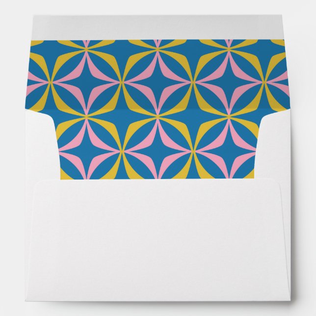 Enveloppe Motif bleu moderne Mariage de typographie rétro In (Dos (Bas))