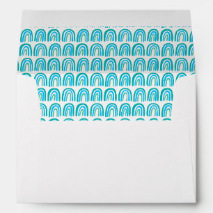Enveloppe Motif bleu vert Rainbows Baby shower personnalisé