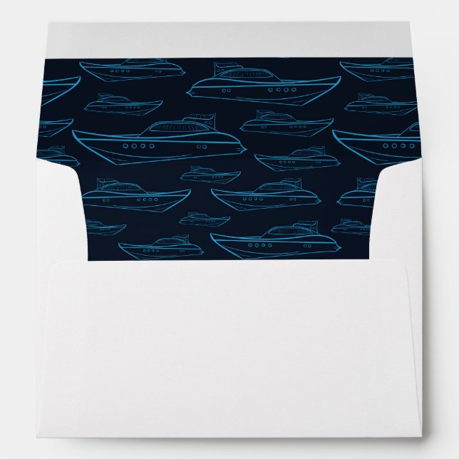 Enveloppe Motif Blue Yacht (Dos (Bas))