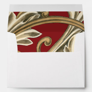 Enveloppe Motif botanique élégant avec le feuillage bronzage