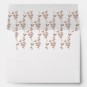Enveloppe Motif botanique élégant doublé de terre cuite