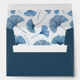 Enveloppe Motif botanique moderne Turquoise Ginkgo Mariage