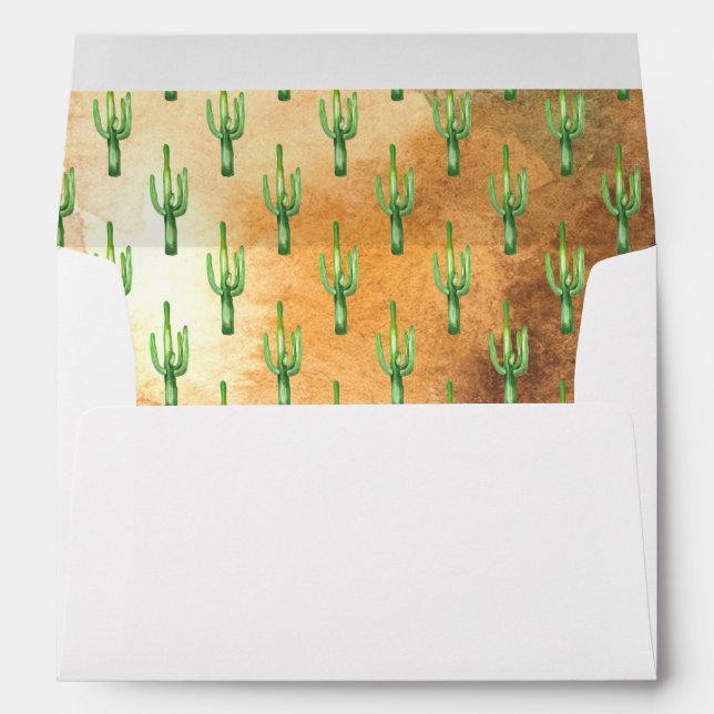 Enveloppe Motif Cactus vert rouille Cowboy (Dos (Bas))