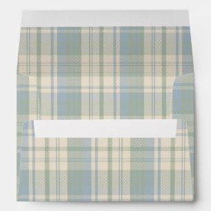 Enveloppe Motif carreaux bleu-vert grandmillennial