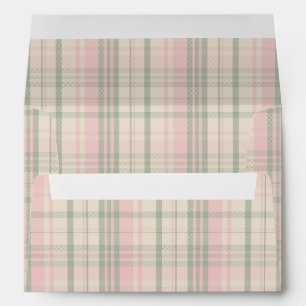 Enveloppe Motif carreaux rose vert Grandmillennial