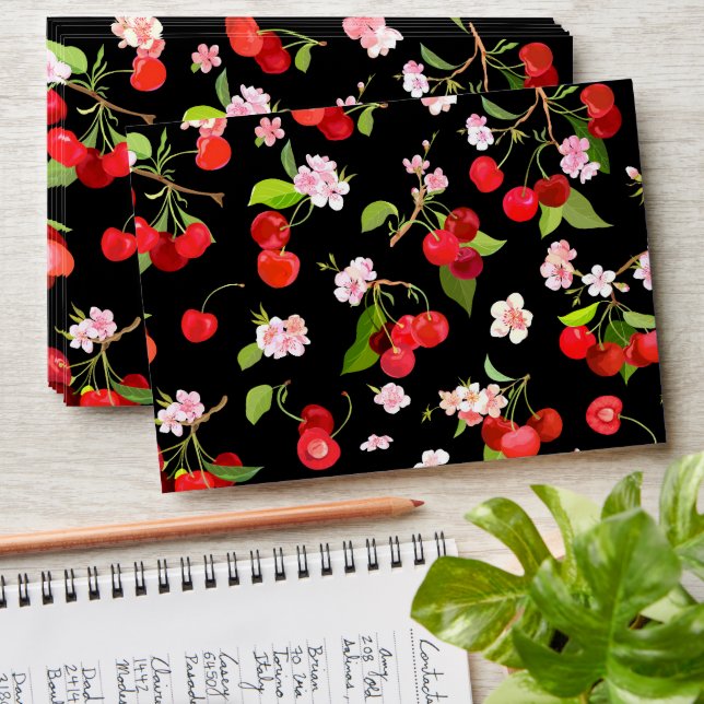 Enveloppe Motif cerise 2 (Stacked)