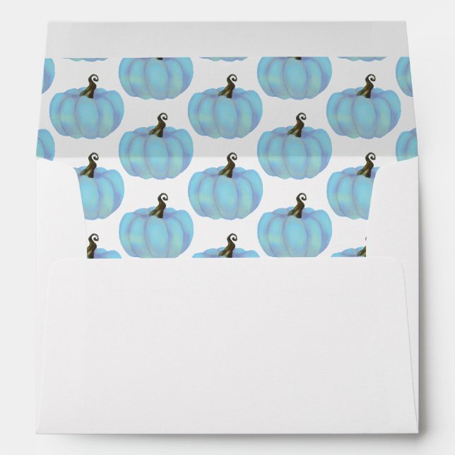 Enveloppe Motif Citrouille bleu (Dos (Bas))