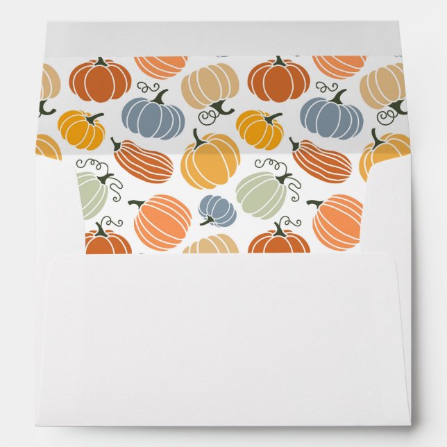 Enveloppe Motif Citrouille d'automne coloré (Dos (Bas))