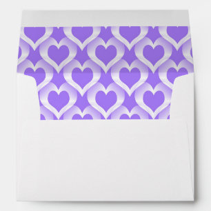 Enveloppe Motif coeurs blancs violets