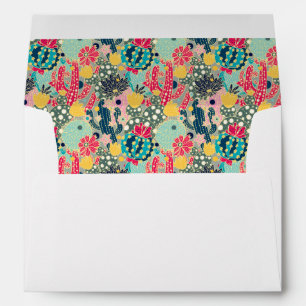 Enveloppe Motif coloré de cactus de point de polka
