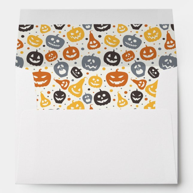 Enveloppe Motif coloré Jack-O'-Lantern (Dos (Bas))