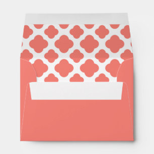 Enveloppe Motif Coral Rose Quatrefoil