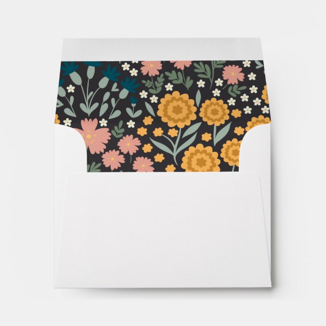 Enveloppe Motif couleur rose orange rose pâle (Dos (Bas))