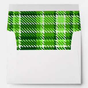 Enveloppe Motif couleur verte À damiers