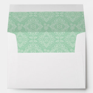 Enveloppe Motif damassé vert