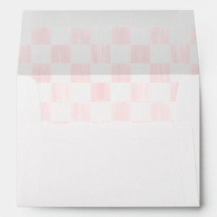 Enveloppe Motif damier peint en rose