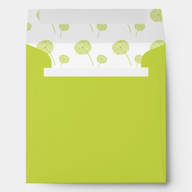 Enveloppe Motif Dandelion vert (Dos (Bas))