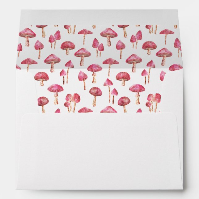 Enveloppe Motif d'aquarelle de champignon (Dos (Bas))